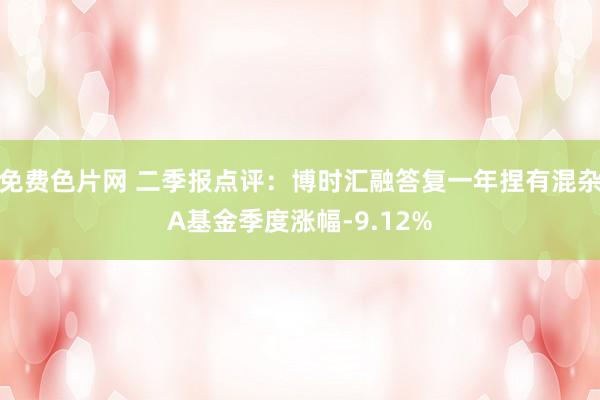 免费色片网 二季报点评：博时汇融答复一年捏有混杂A基金季度涨幅-9.12%