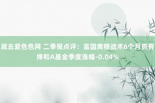 就去爱色色网 二季报点评：富国肃穆战术6个月抓有搀和A基金季度涨幅-0.04%
