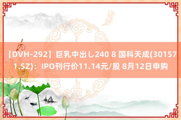 【DVH-292】巨乳中出し240 8 国科天成(301571.SZ)：IPO刊行价11.14元/股 8月12日申购