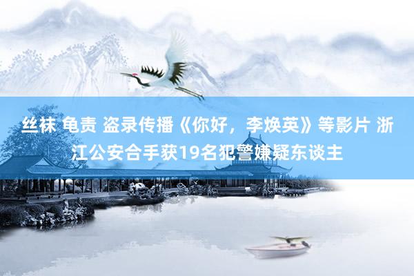 丝袜 龟责 盗录传播《你好，李焕英》等影片 浙江公安合手获19名犯警嫌疑东谈主