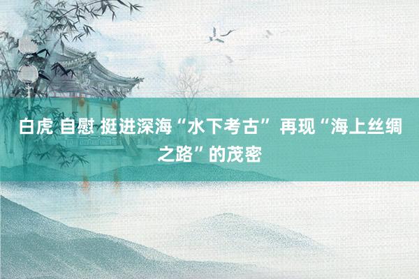 白虎 自慰 挺进深海“水下考古” 再现“海上丝绸之路”的茂密