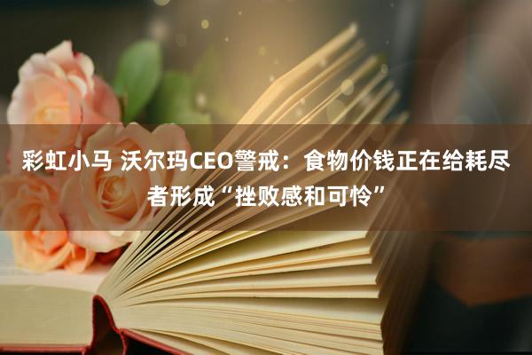 彩虹小马 沃尔玛CEO警戒：食物价钱正在给耗尽者形成“挫败感和可怜”