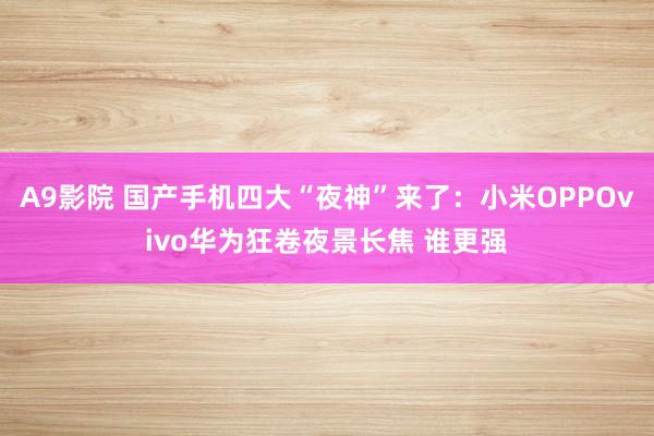 A9影院 国产手机四大“夜神”来了：小米OPPOvivo华为狂卷夜景长焦 谁更强