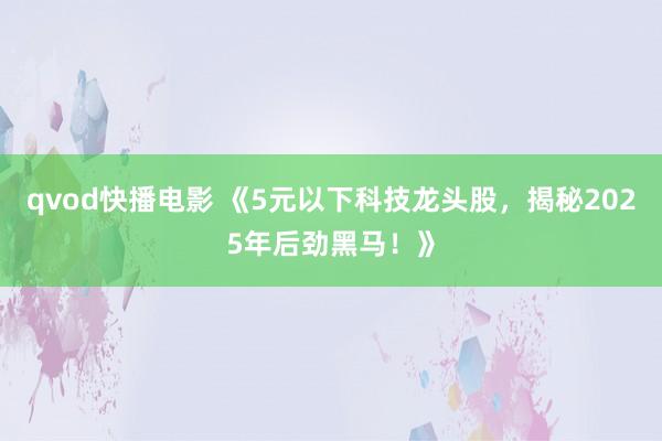 qvod快播电影 《5元以下科技龙头股，揭秘2025年后劲黑马！》