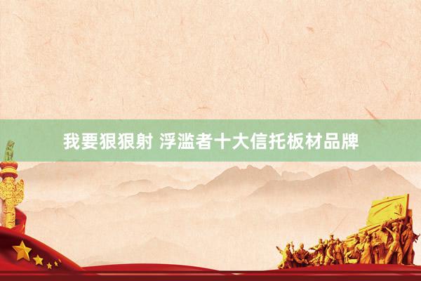 我要狠狠射 浮滥者十大信托板材品牌
